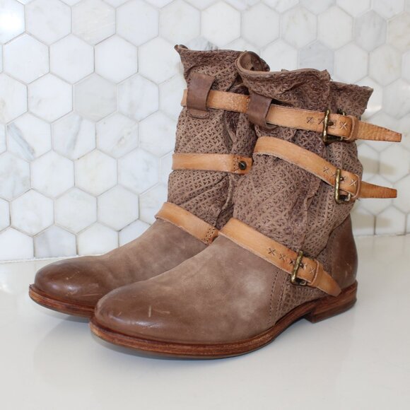 AS98 Strappy textured Ankle boots - Picture 3 of 6